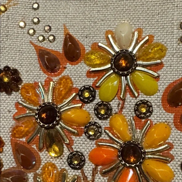 WONDERLAND Collins of Texas jeweled oranges and golden Tote - Picture 12 of 16